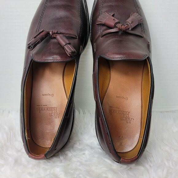 Allen Edmonds Grayson Loafers Men's Size. 10 Brown Leather Tassel Slip On Shoes - Picture 8 of 11